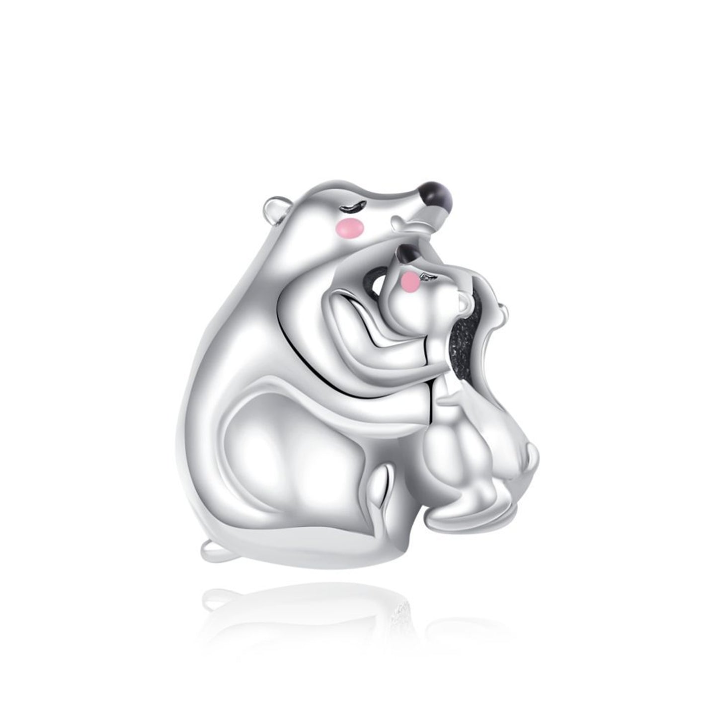 925 Sterling silver Animal Baby Elephant Polar Bear Beading Series Charm