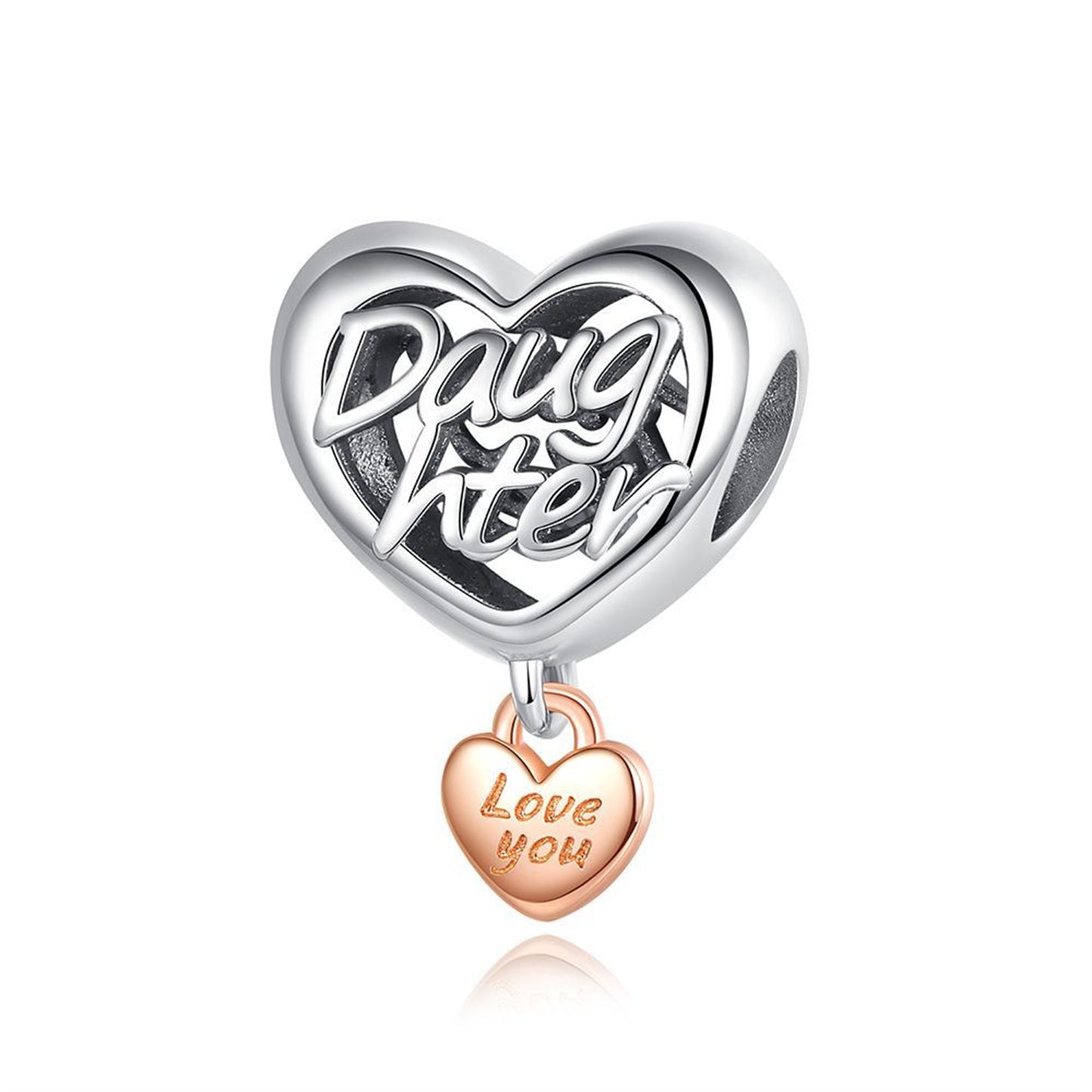 S925 Sterling Silver Beautiful Family Heart Beaded Series Charm