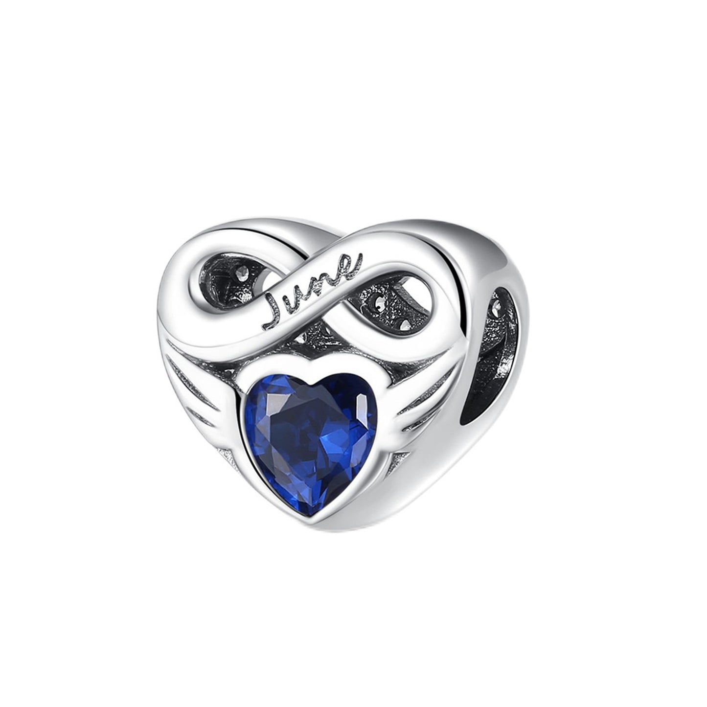 S925 Sterling Silver Love Lucky Stone Beaded Series Charm