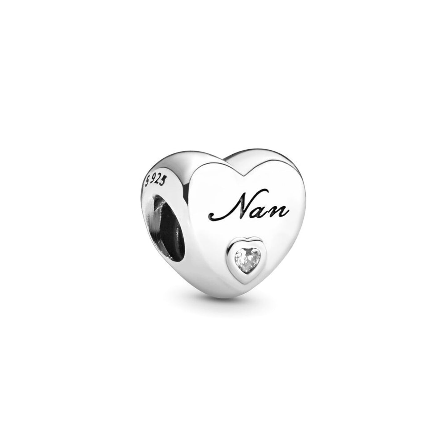 925 Sterling silver Family mother daughter express love engraved Heart Beading Series Charm