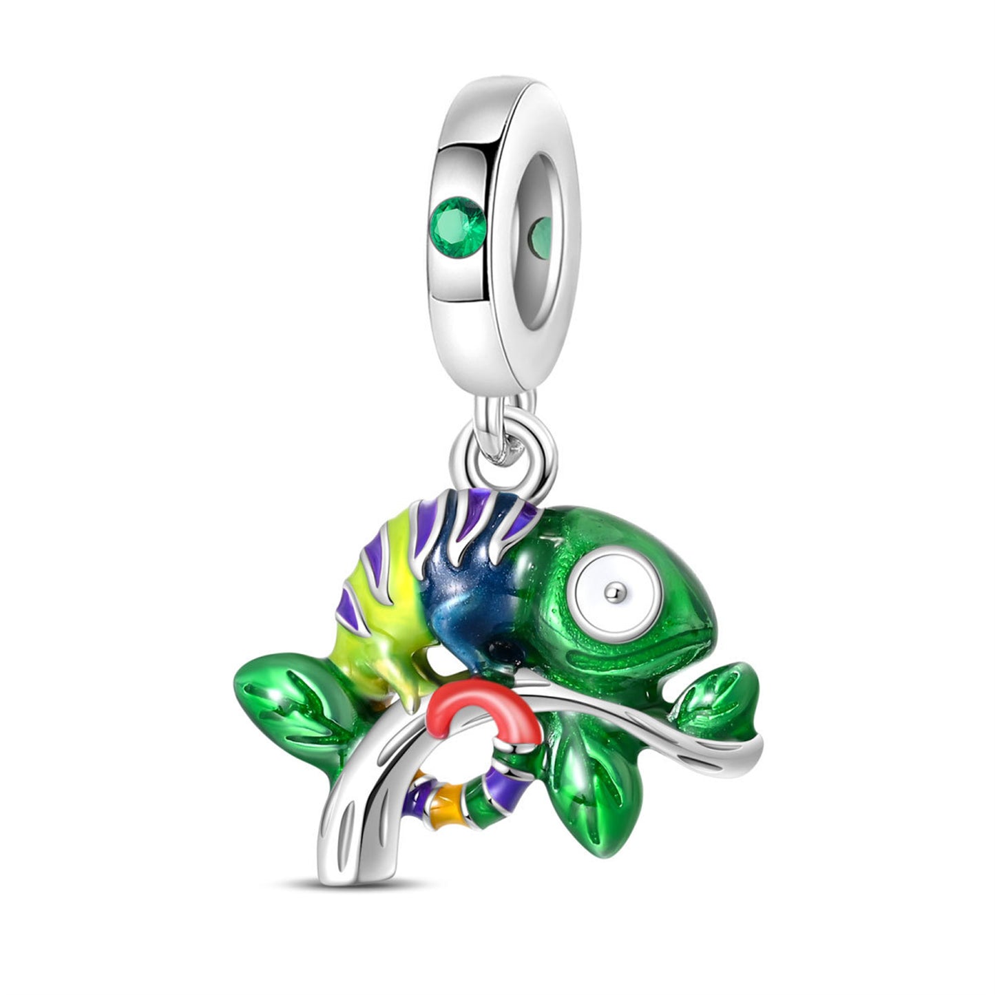 925 Sterling Silver Luminous Chameleon Pendant Series Charm