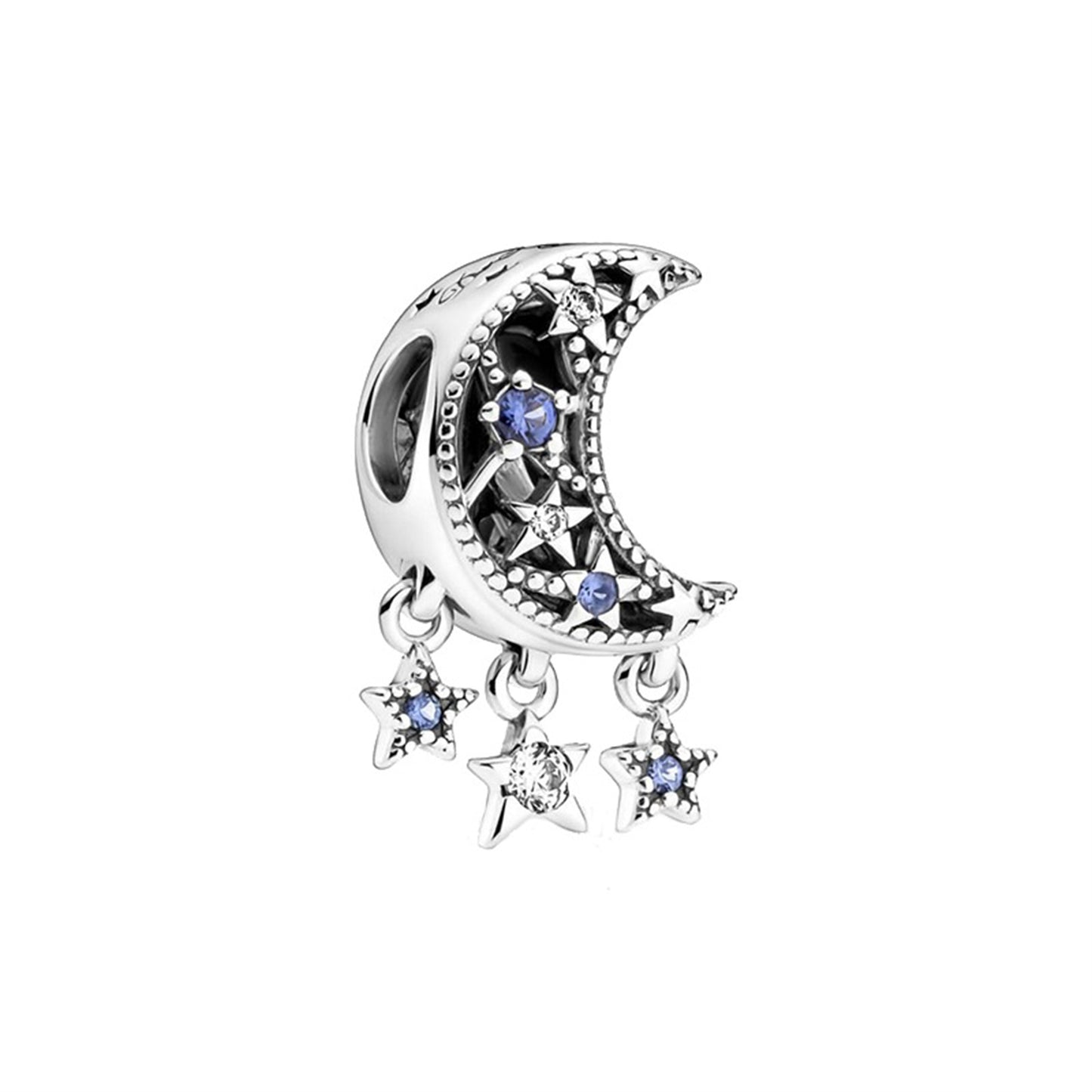 S925 Sterling Silver Purple Five-Pointed Star Pendant Series Charm