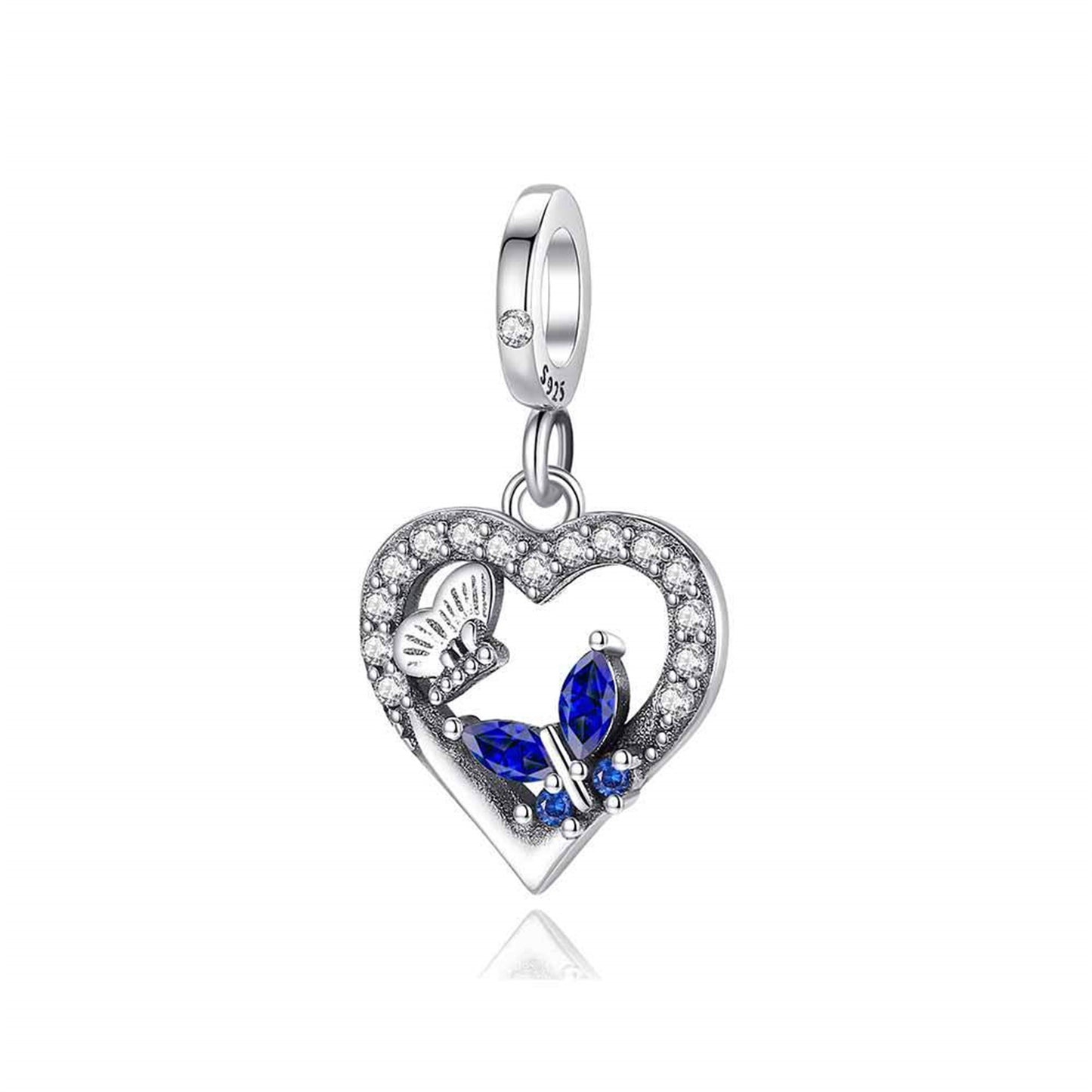 S925 Sterling Silver Color Love Engraved Pendant Series Charm