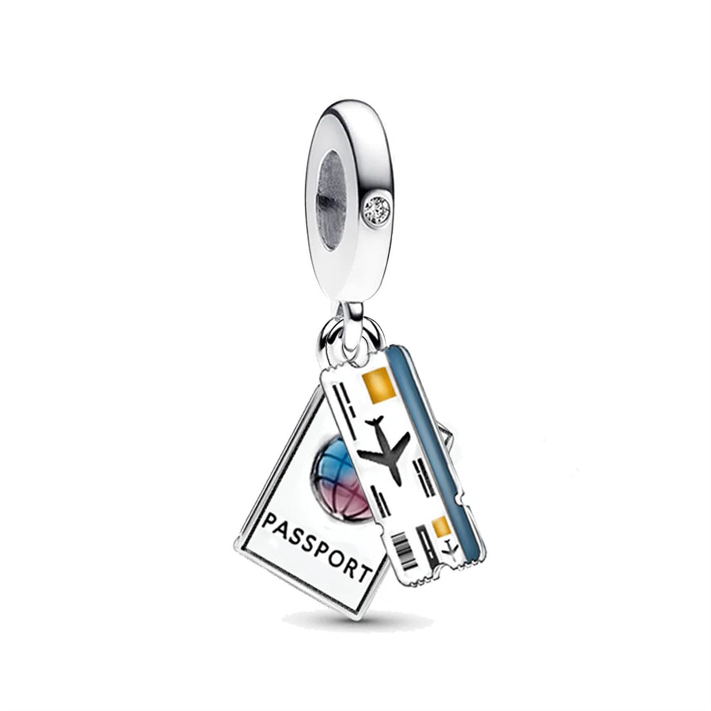 925 Sterling silver Paris Tower Aircraft Pendant Series Charm