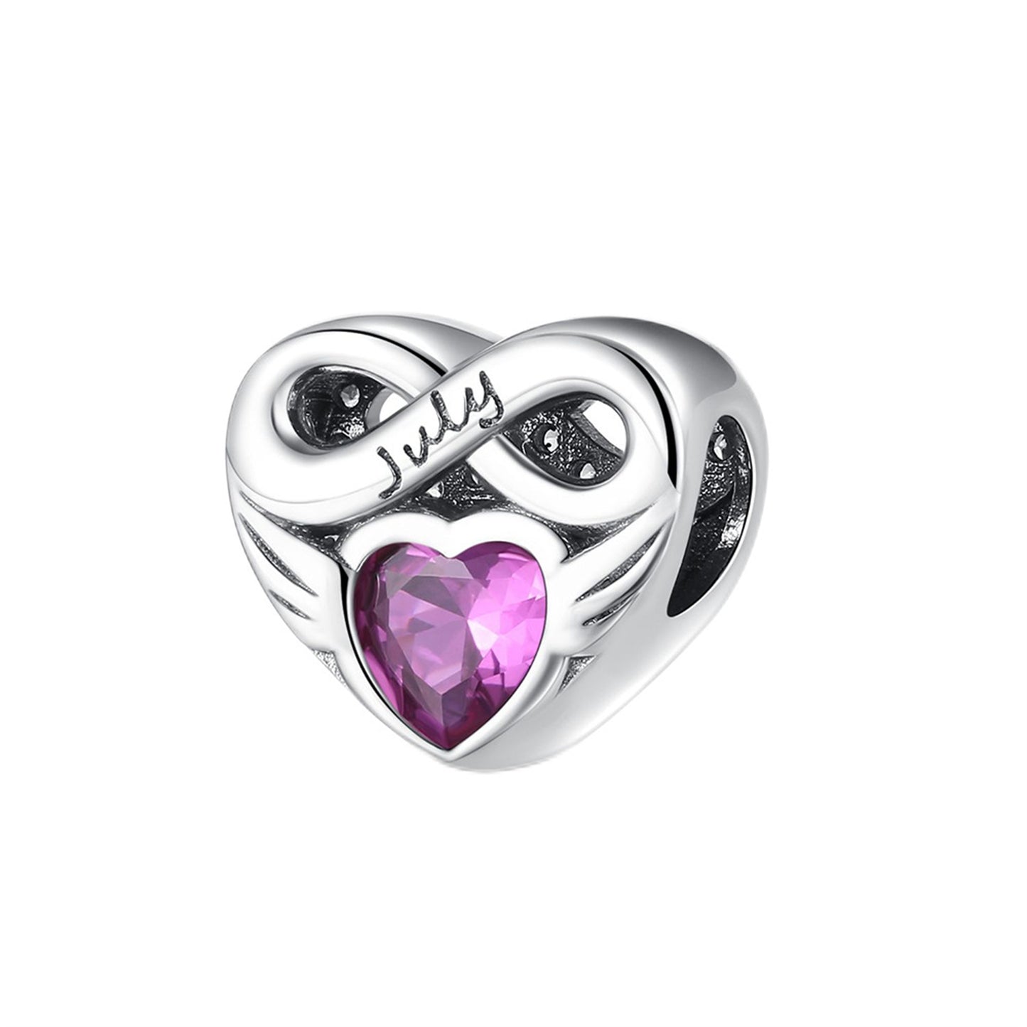 S925 Sterling Silver Love Lucky Stone Beaded Series Charm