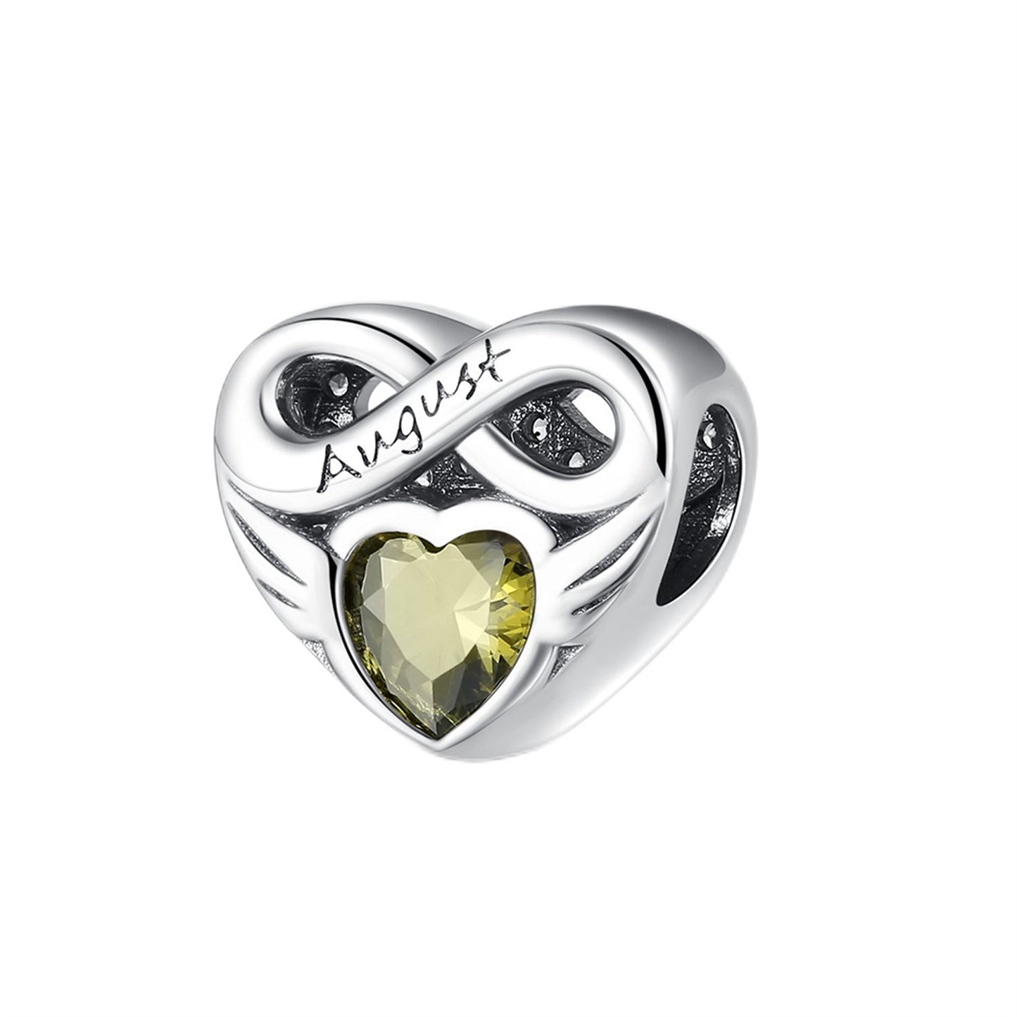 S925 Sterling Silver Love Lucky Stone Beaded Series Charm