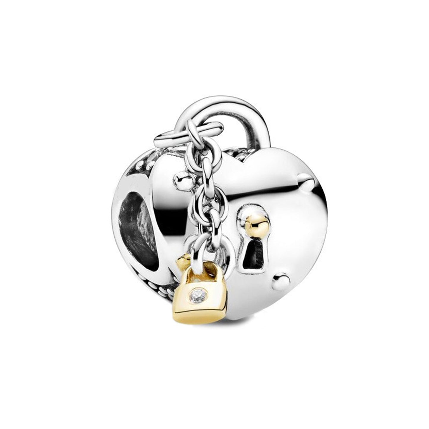 S925 Sterling Silver Love Lock Beaded Series Charm