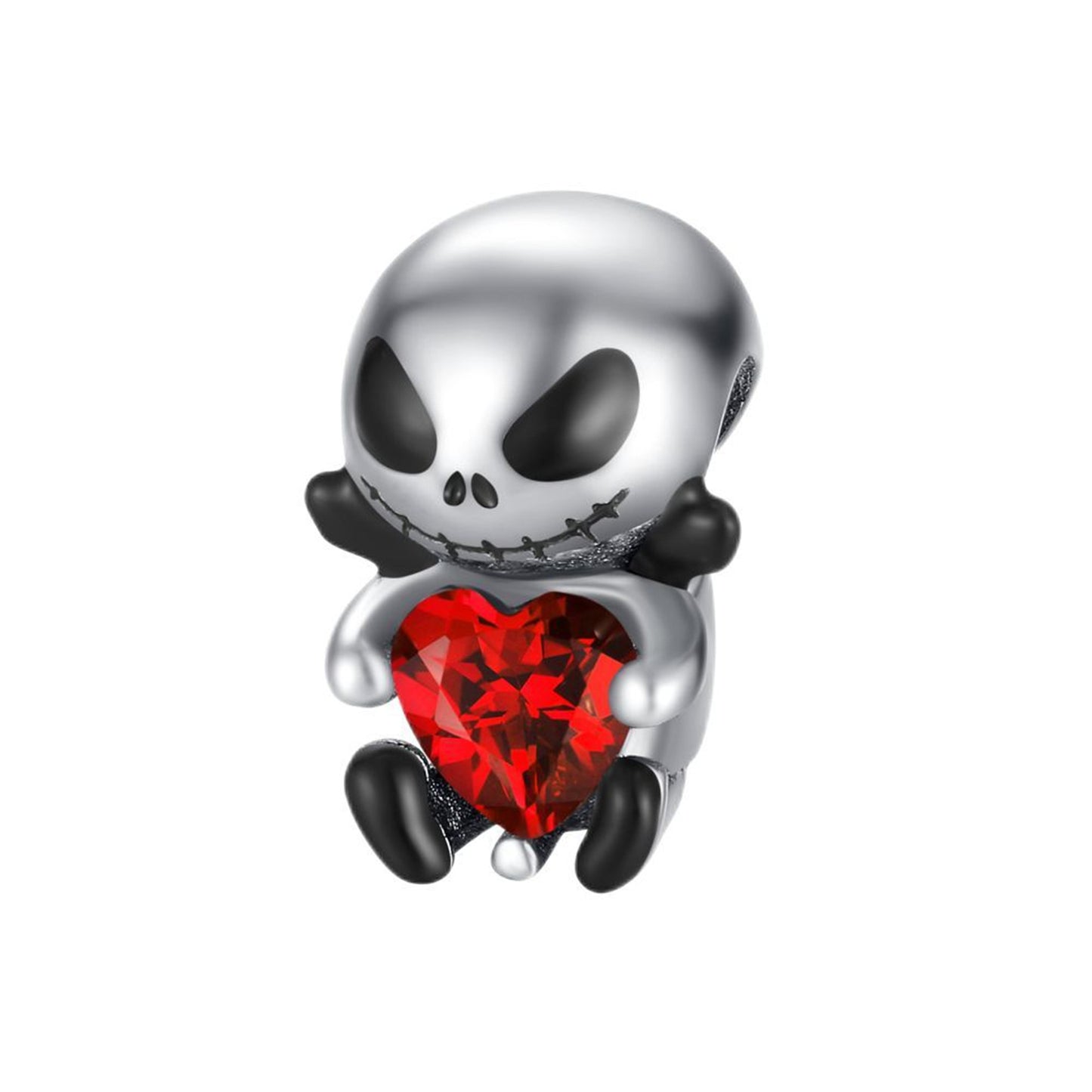 925 Sterling silver Love Shaped Zircon Rabbit Beading Series Charm
