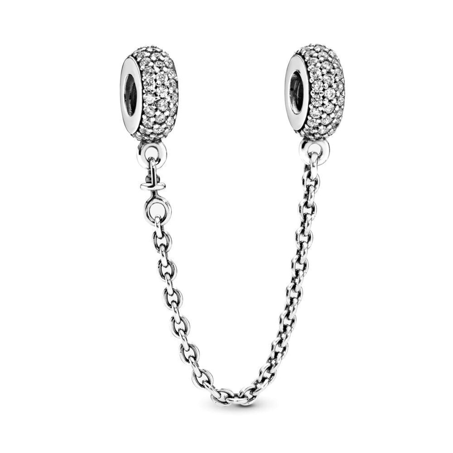 925 Sterling silver Rose Gold Zircon Fixed Clip Beaded Series Charm