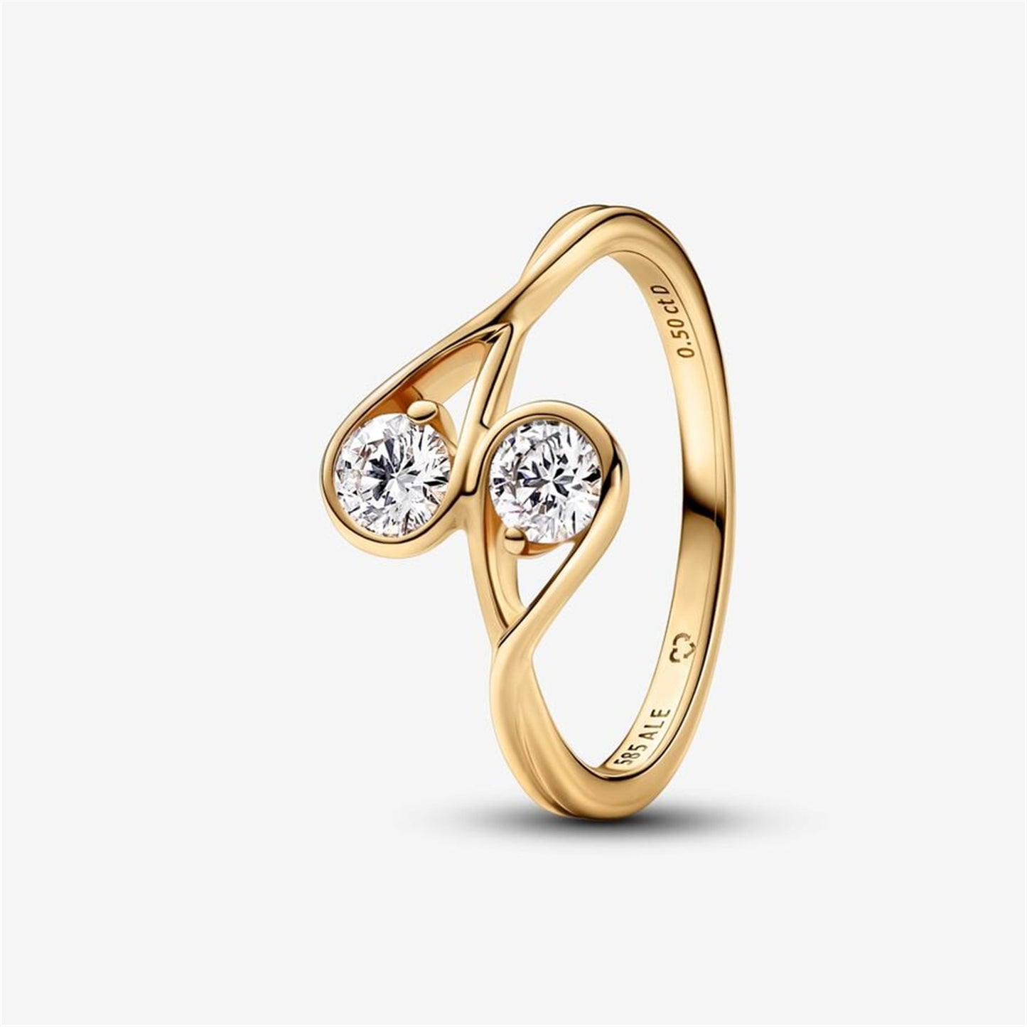 S925 Sterling Silver Infinite Lab-grown Diamond Double Facing Ring 0.50 carat tw 14k White Gold