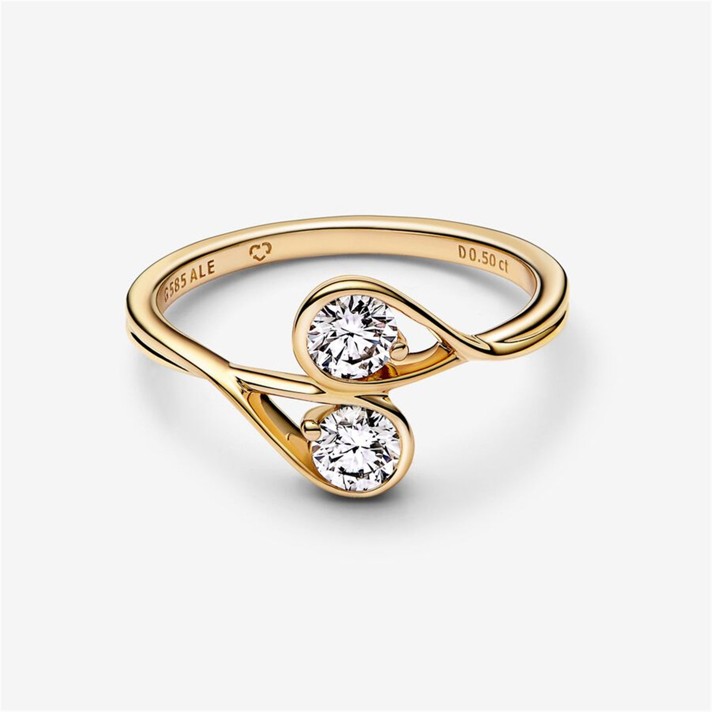 S925 Sterling Silver Infinite Lab-grown Diamond Double Facing Ring 0.50 carat tw 14k White Gold
