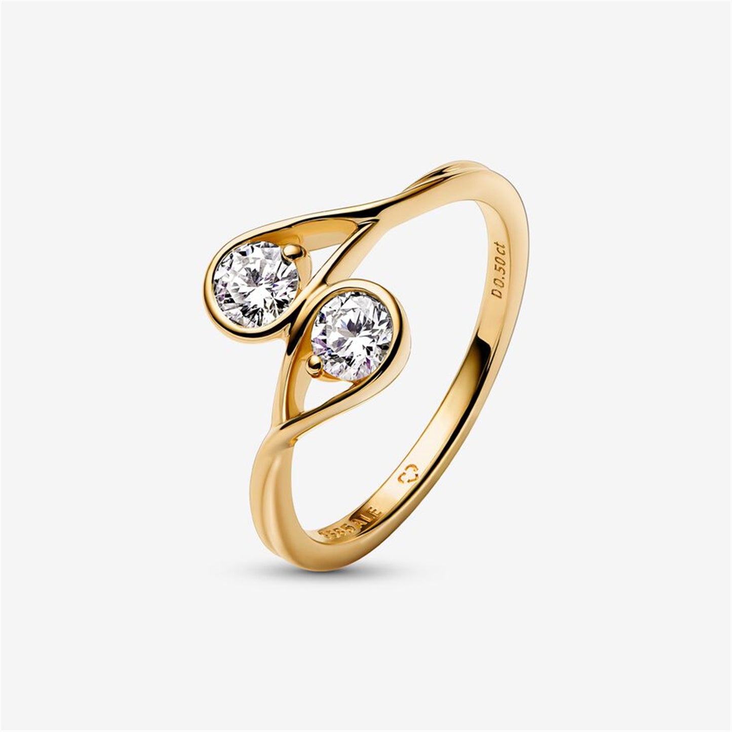 S925 Sterling Silver Infinite Lab-grown Diamond Double Facing Ring 0.50 carat tw 14k White Gold