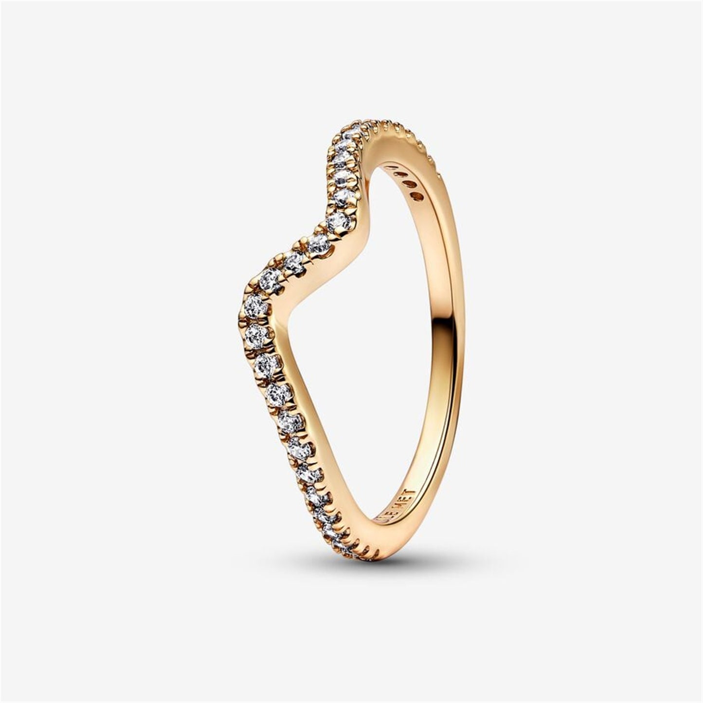 S925 Sterling Silver Sparkling Wave Ring