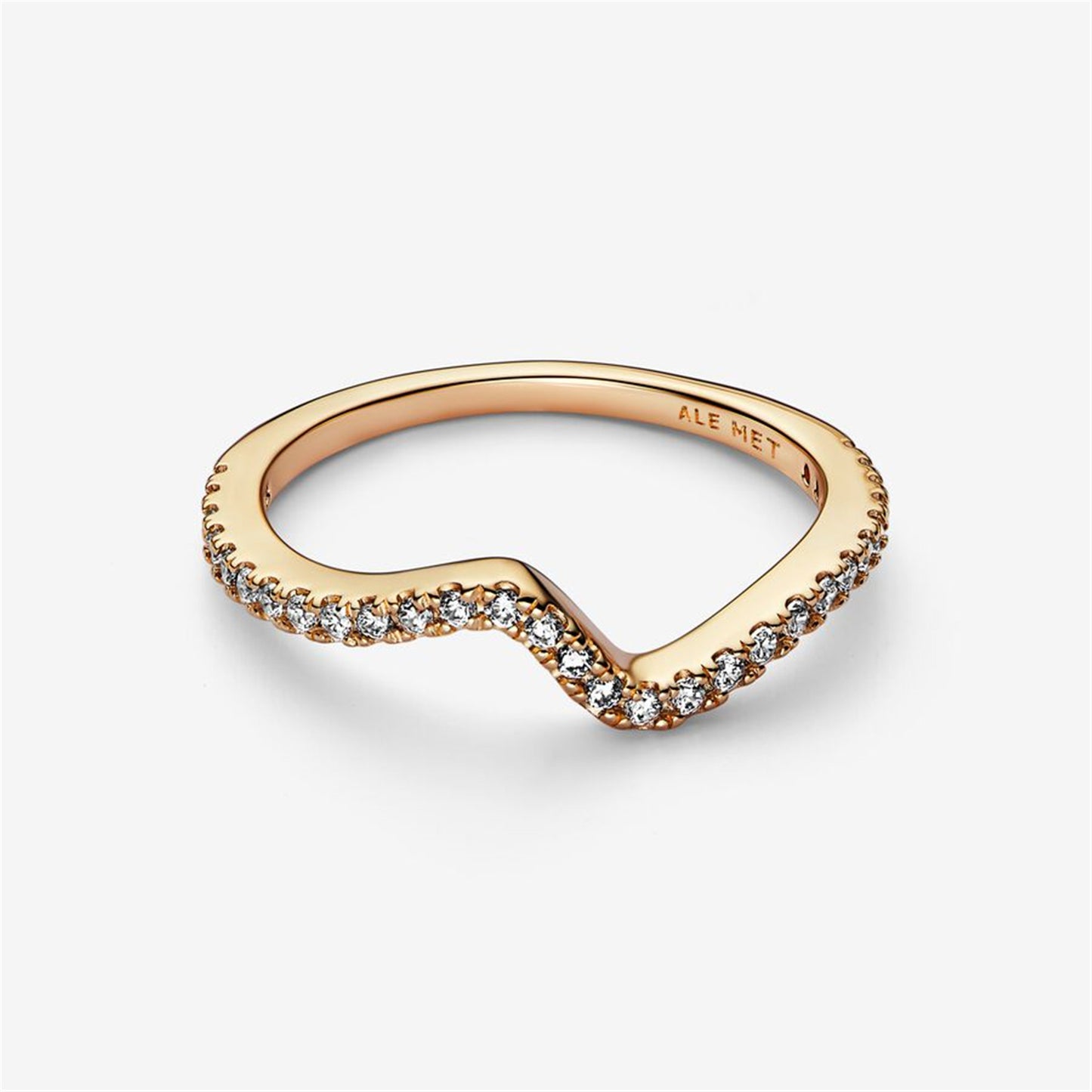 S925 Sterling Silver Sparkling Wave Ring