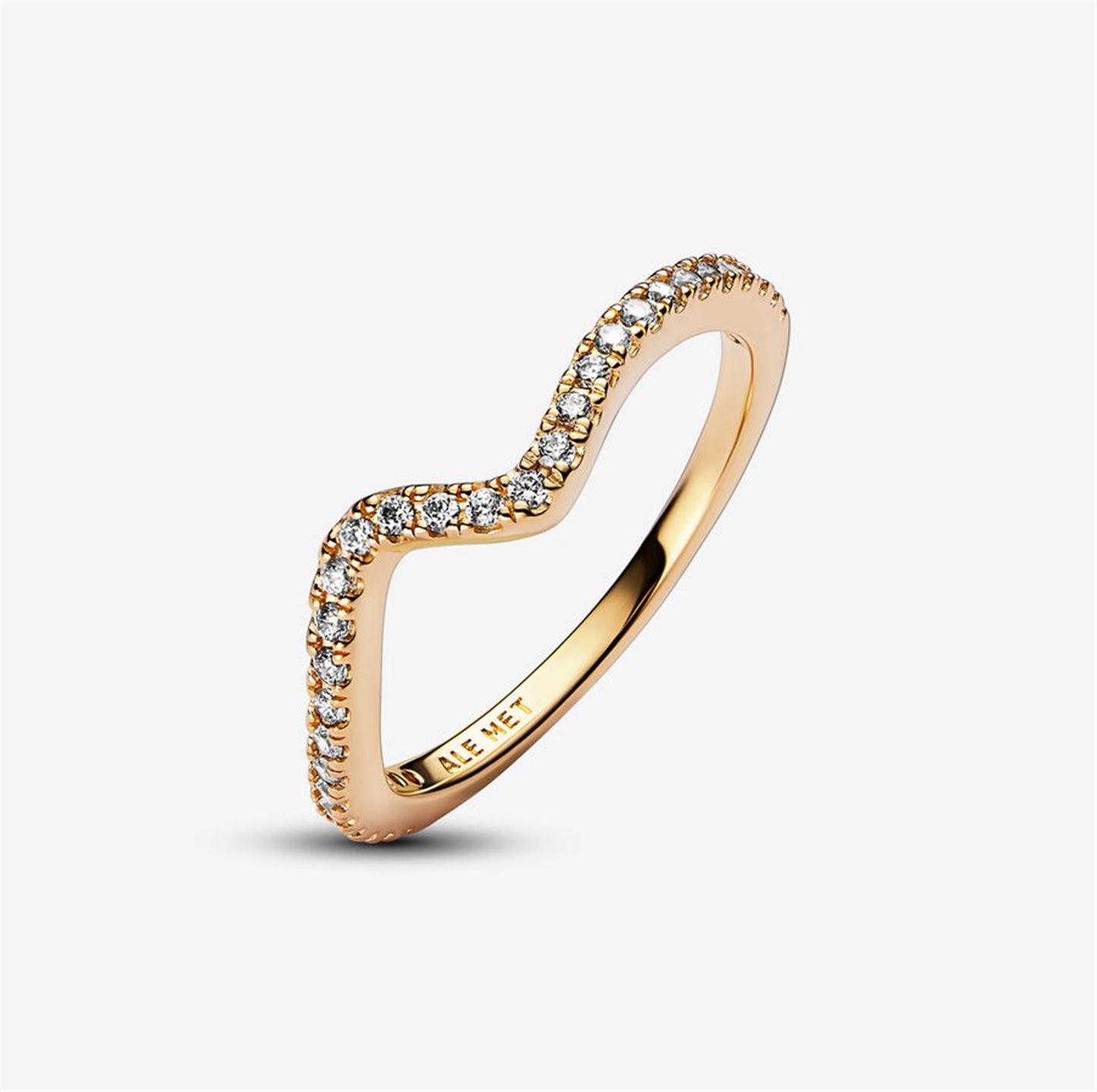 S925 Sterling Silver Sparkling Wave Ring