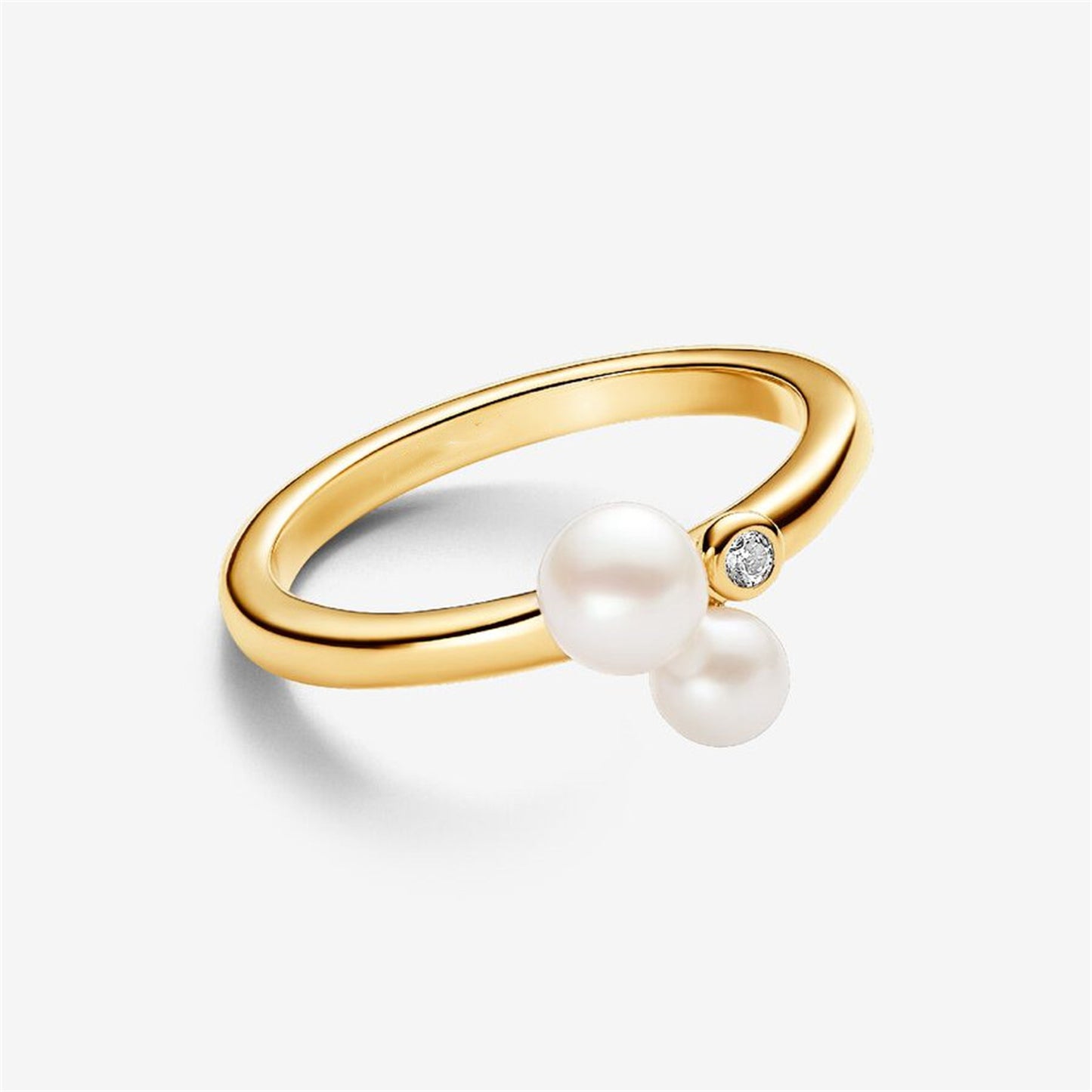 S925 Sterling Silver Duo Treated Freshwater Cultured Pearls Ring