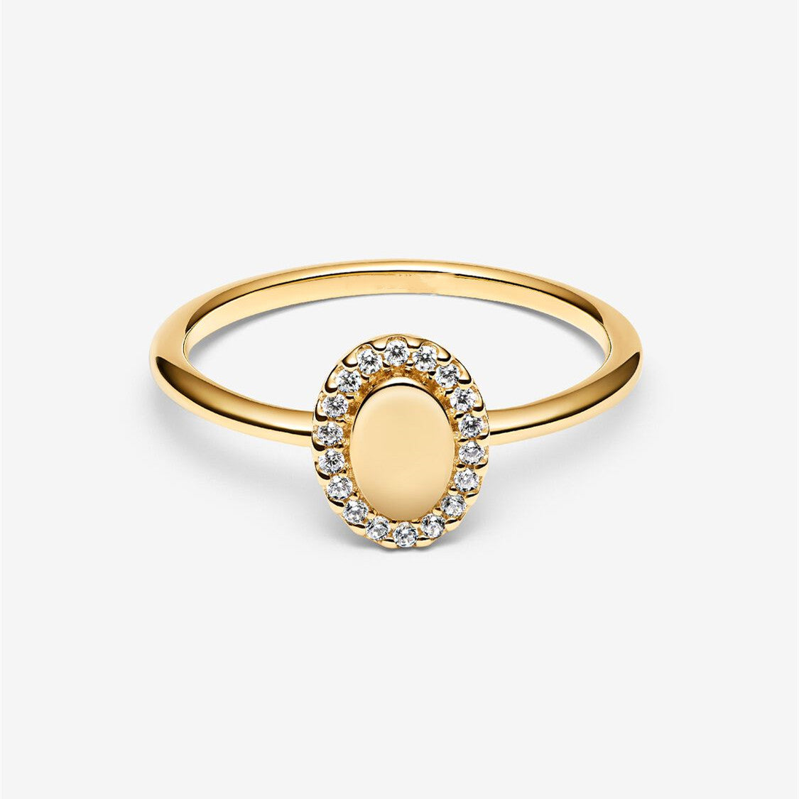 S925 Sterling Silver Engravable Oval Halo Ring