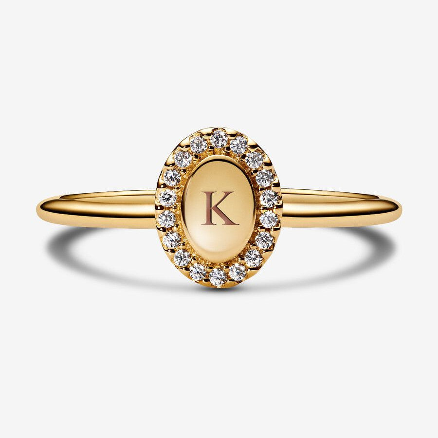 S925 Sterling Silver Engravable Oval Halo Ring