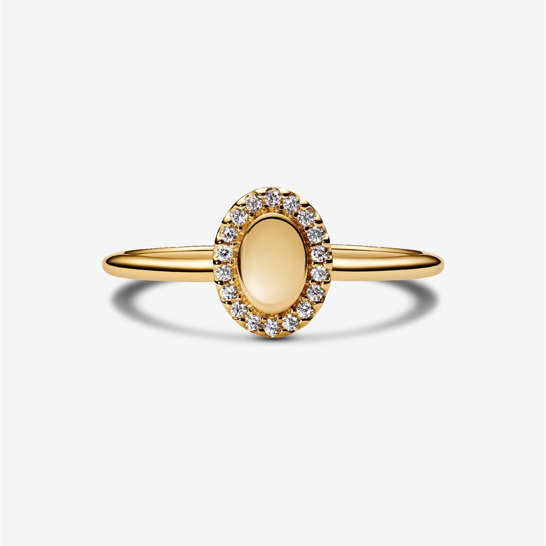 S925 Sterling Silver Engravable Oval Halo Ring