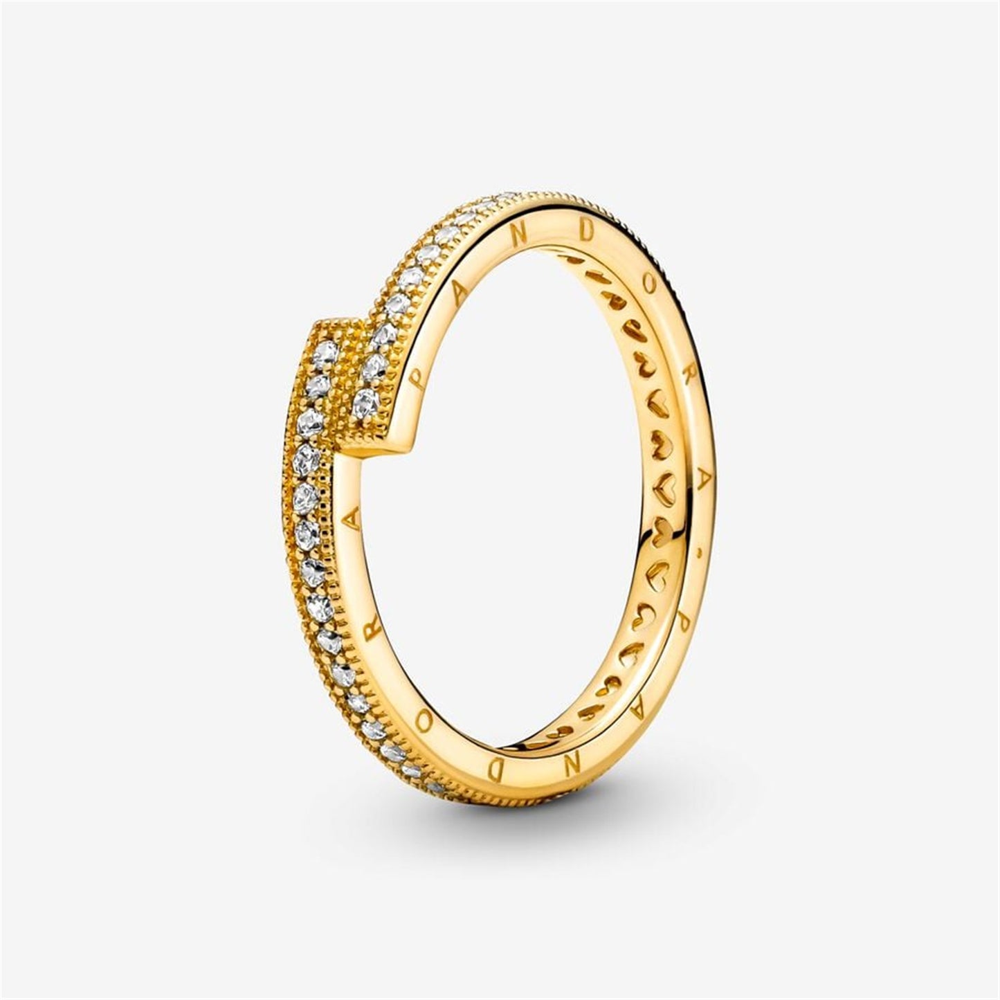 S925 Sterling Silver Sparkling Overlapping Ring