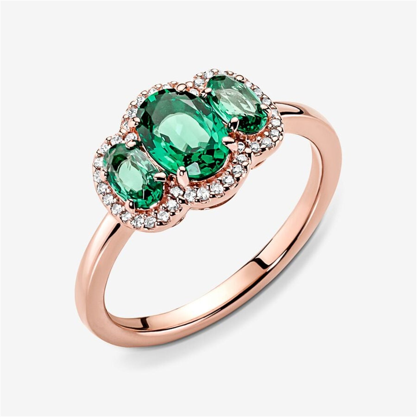 S925 Sterling Silver Three Stone Vintage Ring