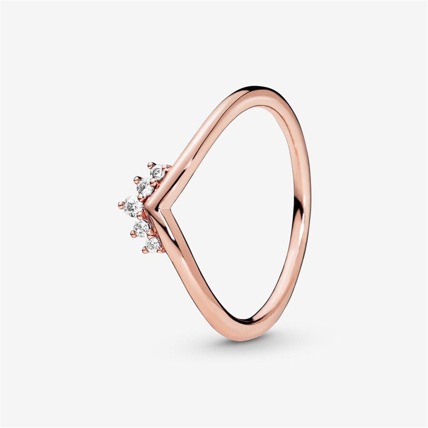 S925 Sterling Silver Tiara Wishbone Ring
