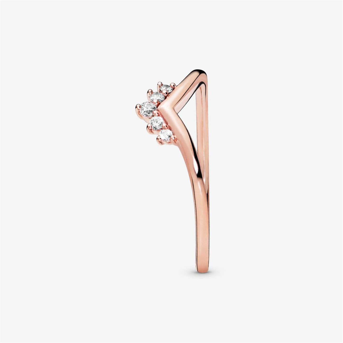 S925 Sterling Silver Tiara Wishbone Ring