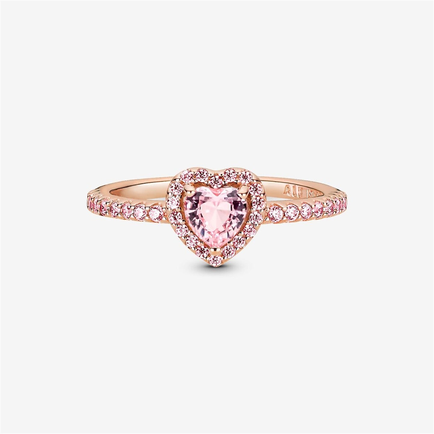 S925 Sterling Silver Sparkling Elevated Heart Ring