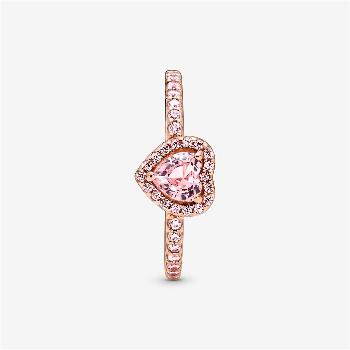 S925 Sterling Silver Sparkling Elevated Heart Ring