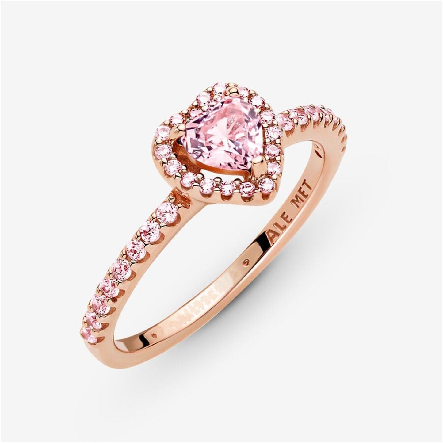 S925 Sterling Silver Sparkling Elevated Heart Ring