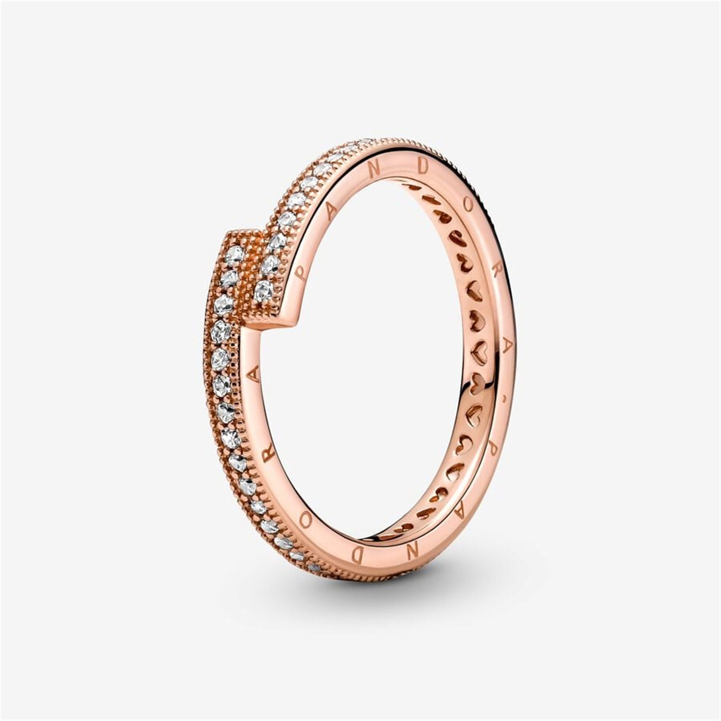 S925 Sterling Silver Sparkling Overlapping Ring