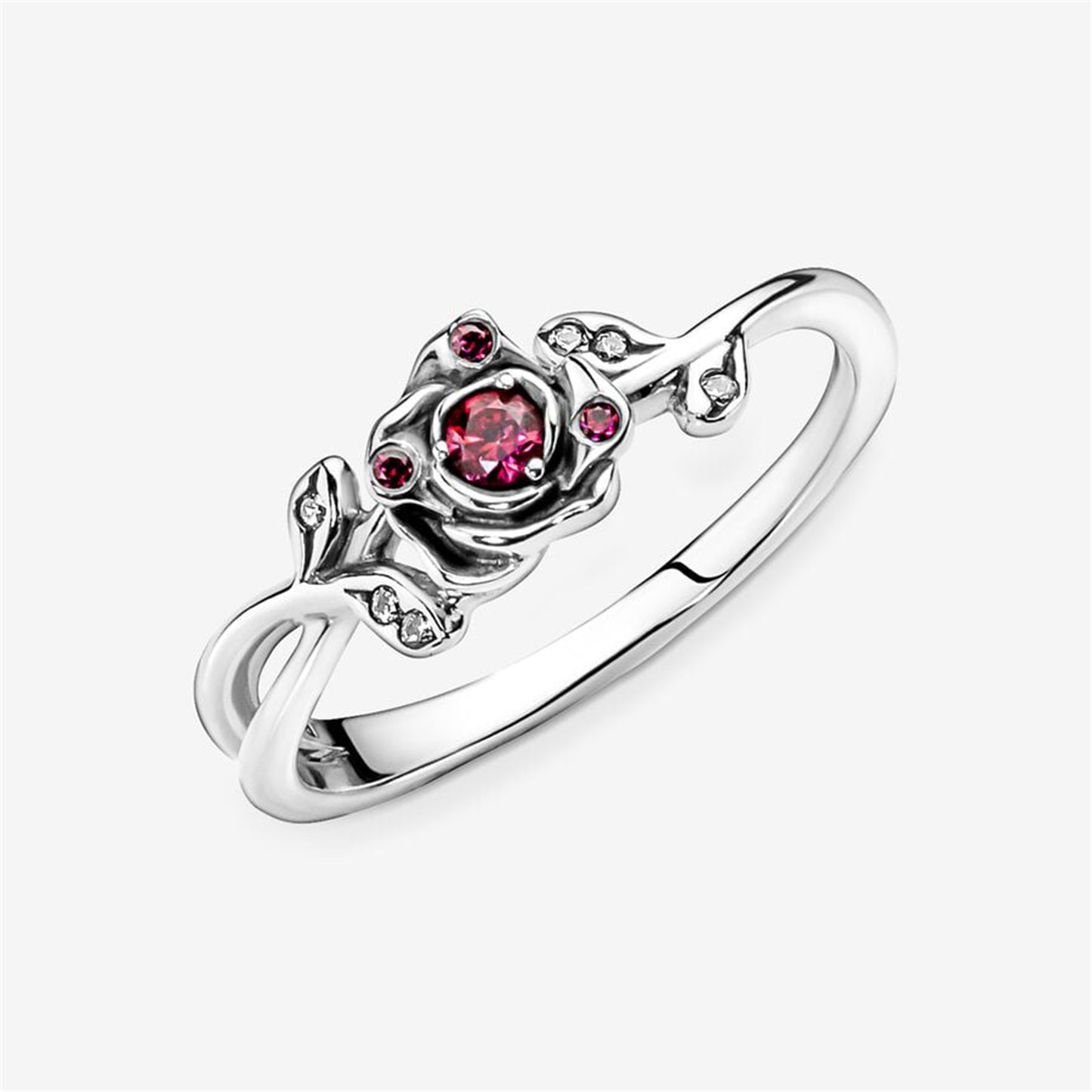 S925 Sterling Silver Beauty and the Beast Rose Ring