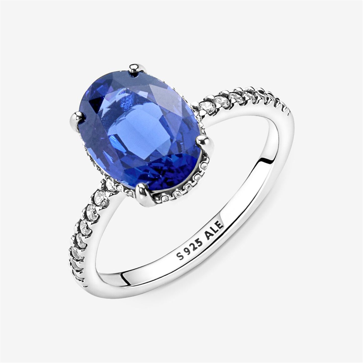 S925 Sterling Silver Sparkling Statement Halo Ring