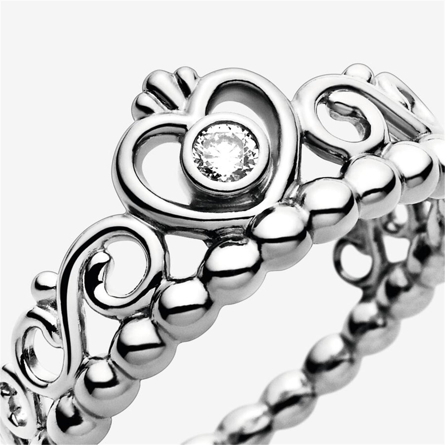 S925 Sterling Silver Princess Tiara Crown Ring