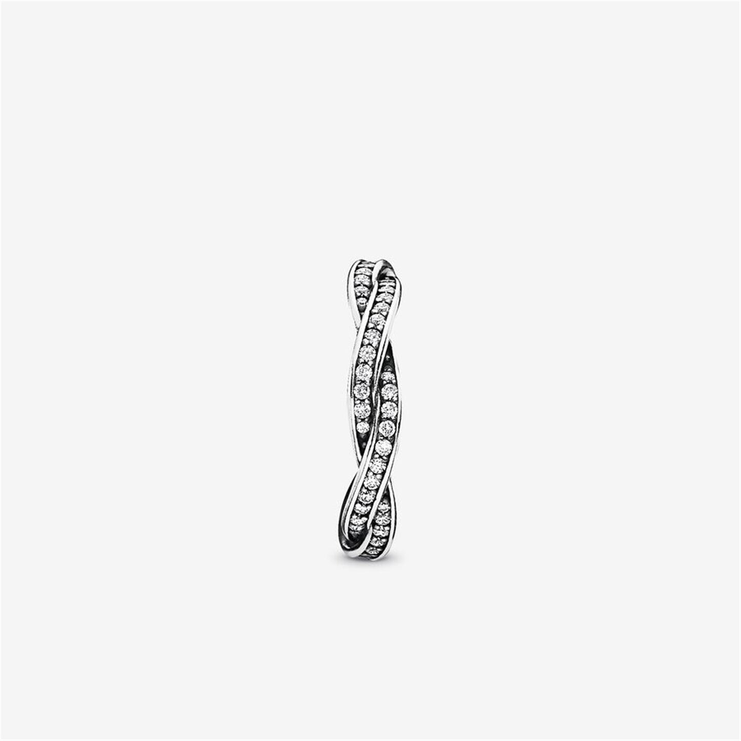 S925 Sterling Silver Sparkling Twisted Lines Ring