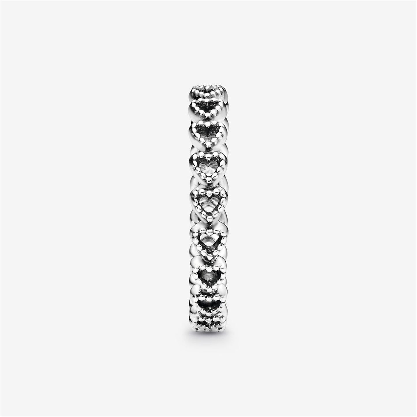 S925 Sterling Silver Band of Hearts Ring