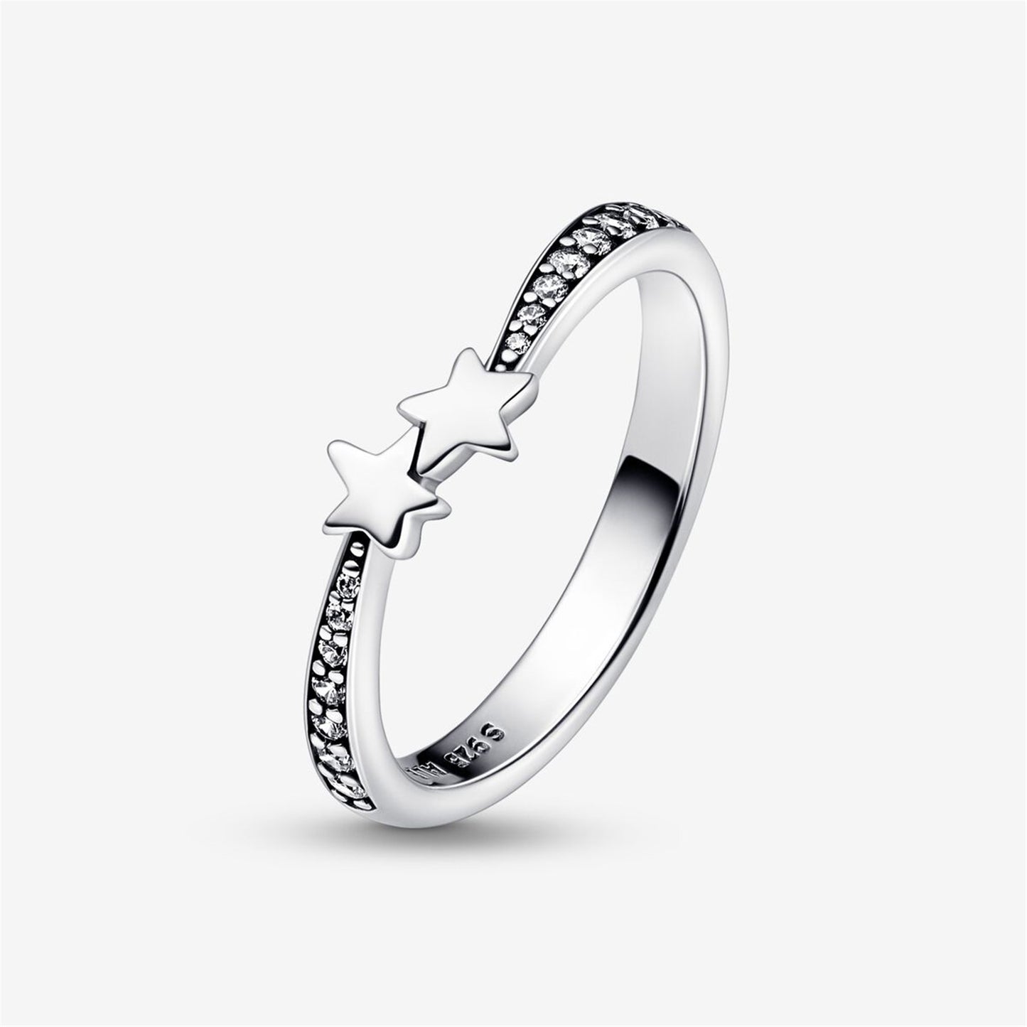 S925 Sterling Silver Shooting Stars Sparkling Ring