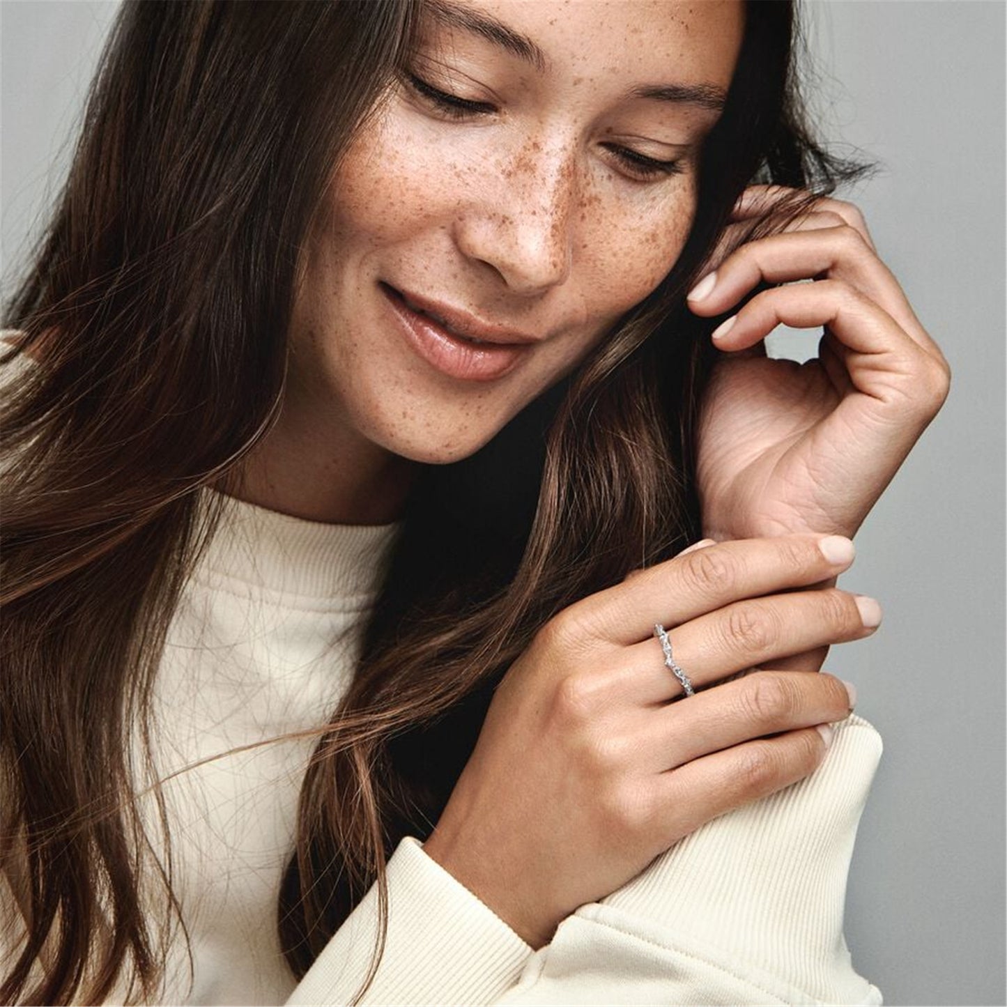S925 Sterling Silver Timeless Wish Sparkling Alternating Ring