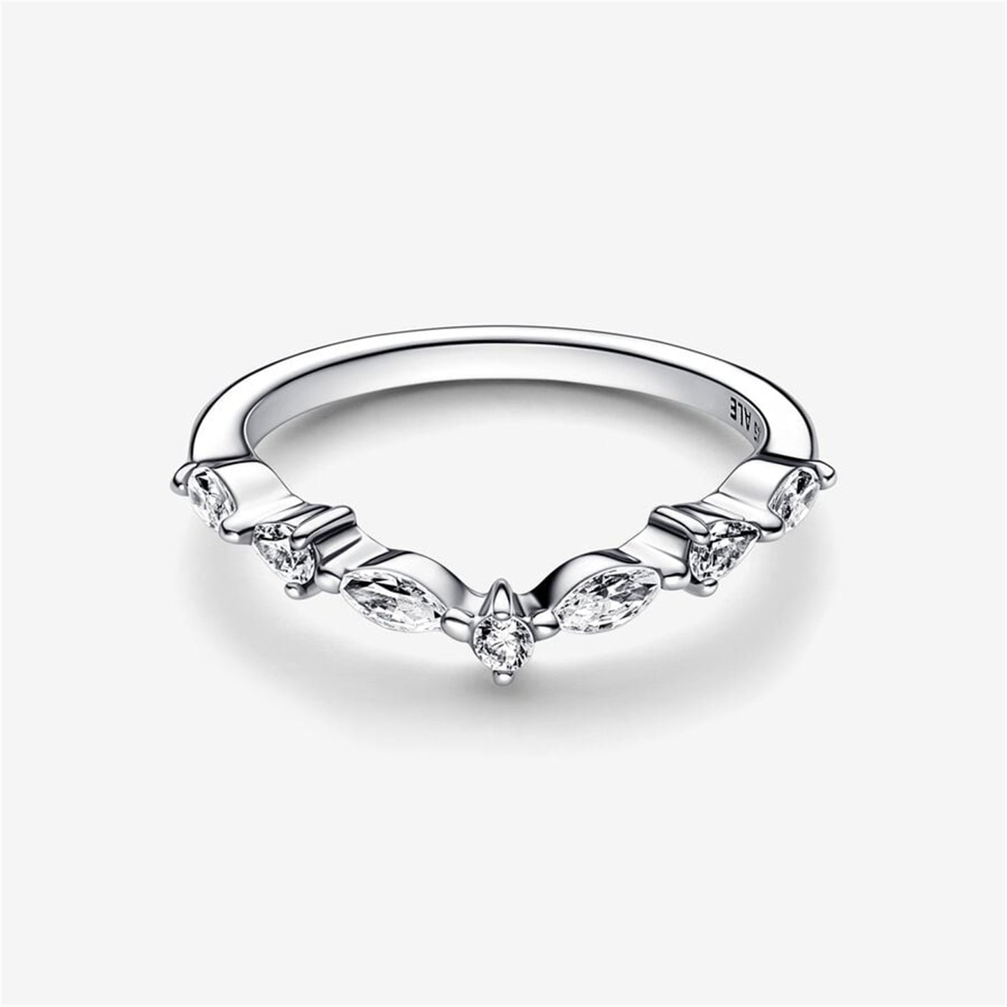 S925 Sterling Silver Timeless Wish Sparkling Alternating Ring