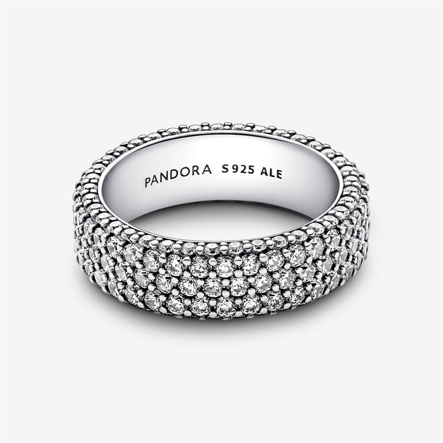 S925 Sterling Silver Timeless Pavé Triple-row Ring
