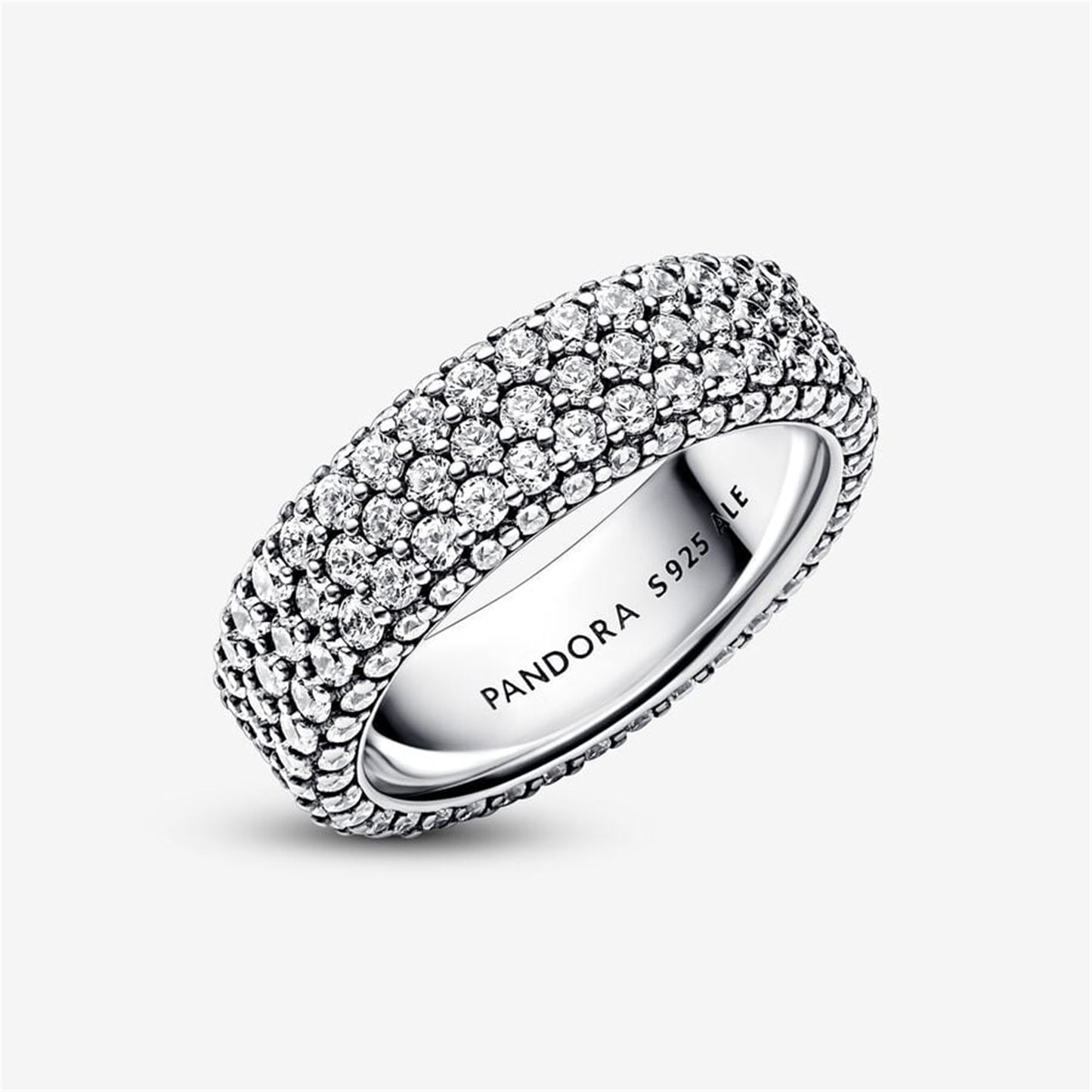 S925 Sterling Silver Timeless Pavé Triple-row Ring