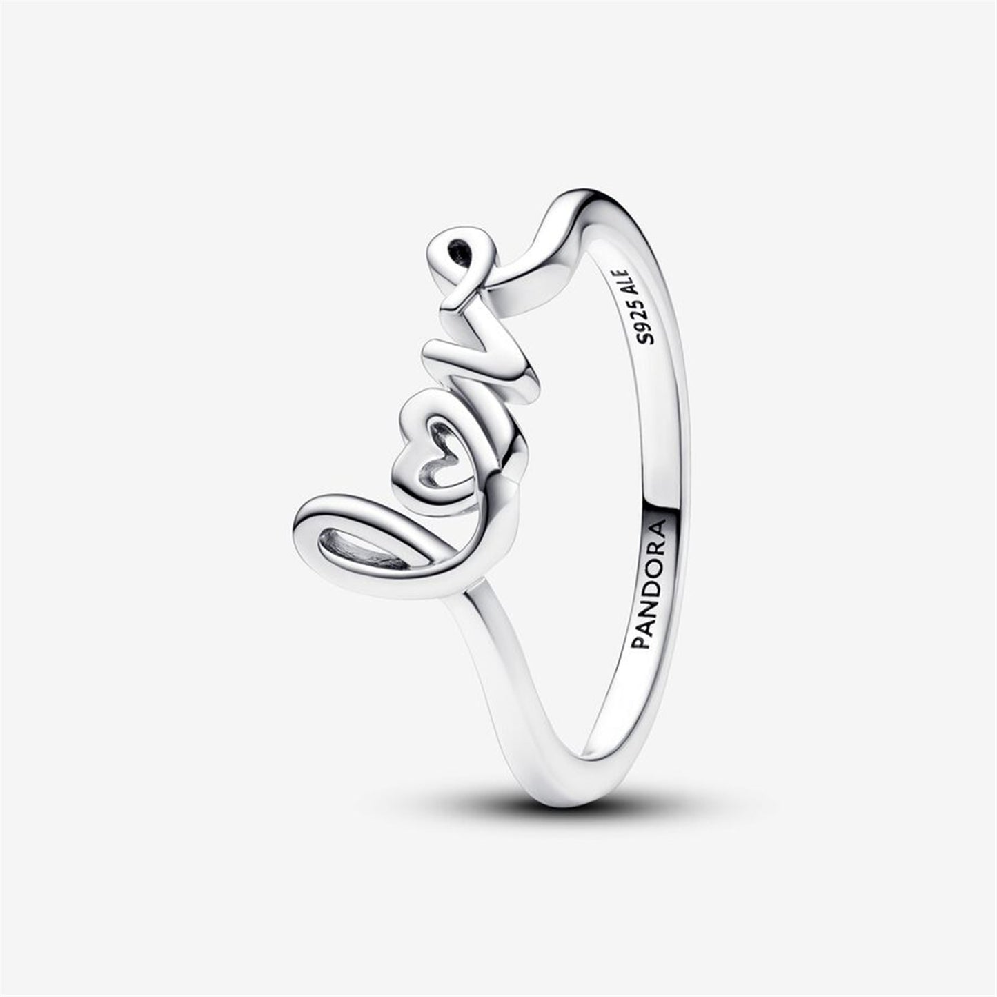 S925 Sterling Silver Handwritten Love Ring