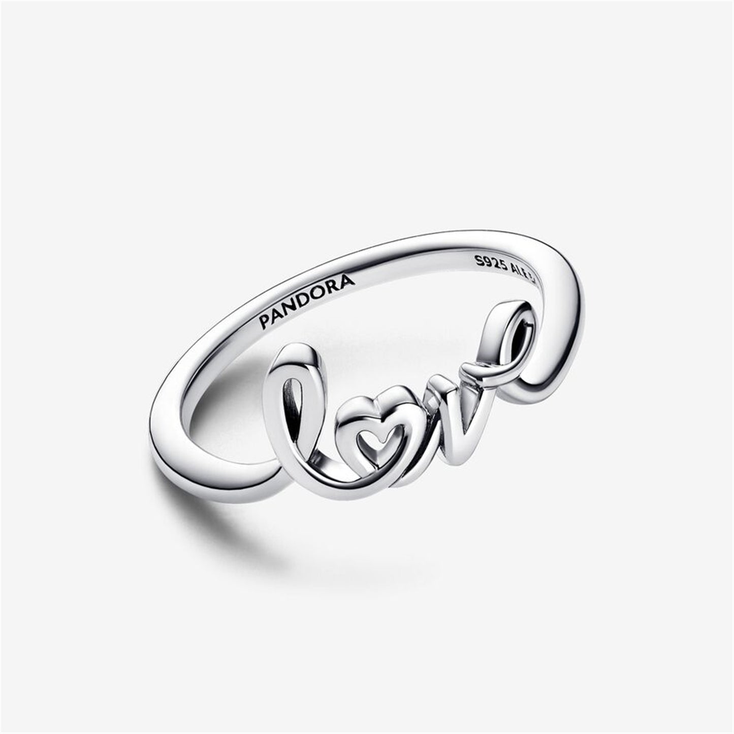 S925 Sterling Silver Handwritten Love Ring