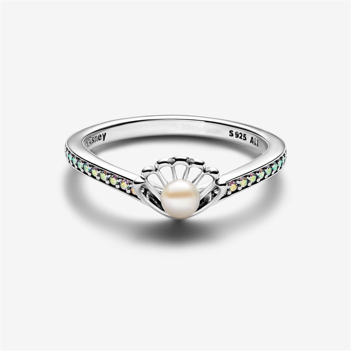 S925 Sterling Silver Princess Ariel Shell Treated Freshwater Cultured Pearl Ring