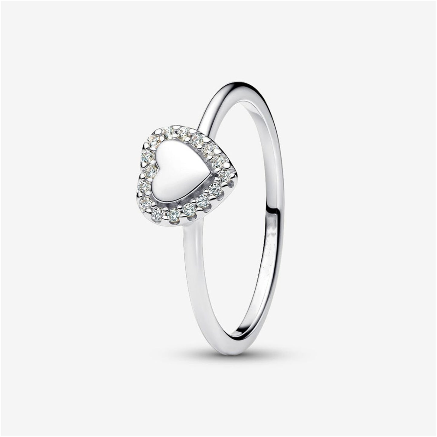 S925 Sterling Silver Engravable Heart Halo Ring