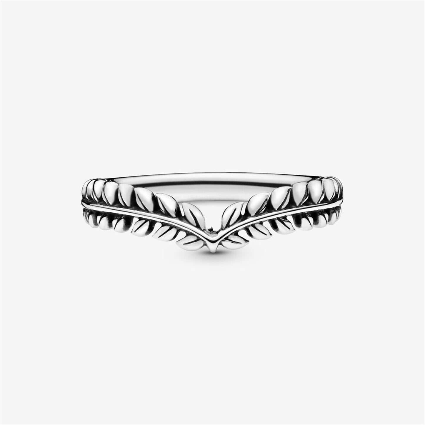 S925 Sterling Silver Wheat Grains Wishbone Ring