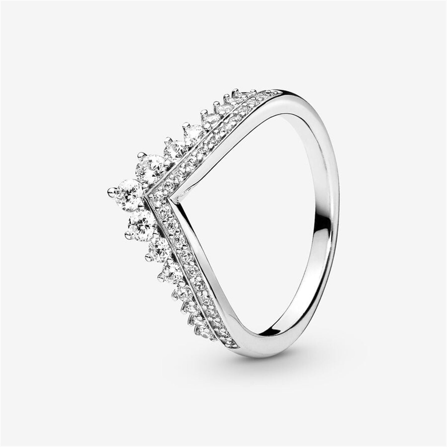 S925 Sterling Silver Princess Wishbone Ring