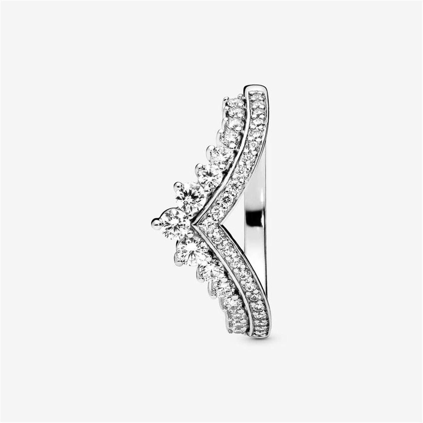 S925 Sterling Silver Princess Wishbone Ring