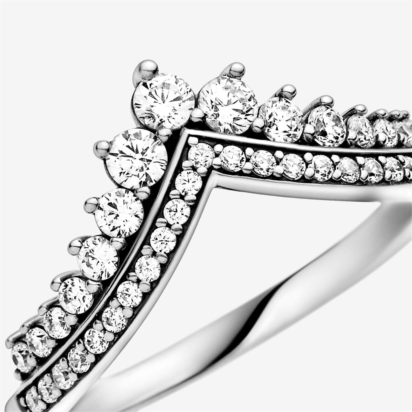 S925 Sterling Silver Princess Wishbone Ring