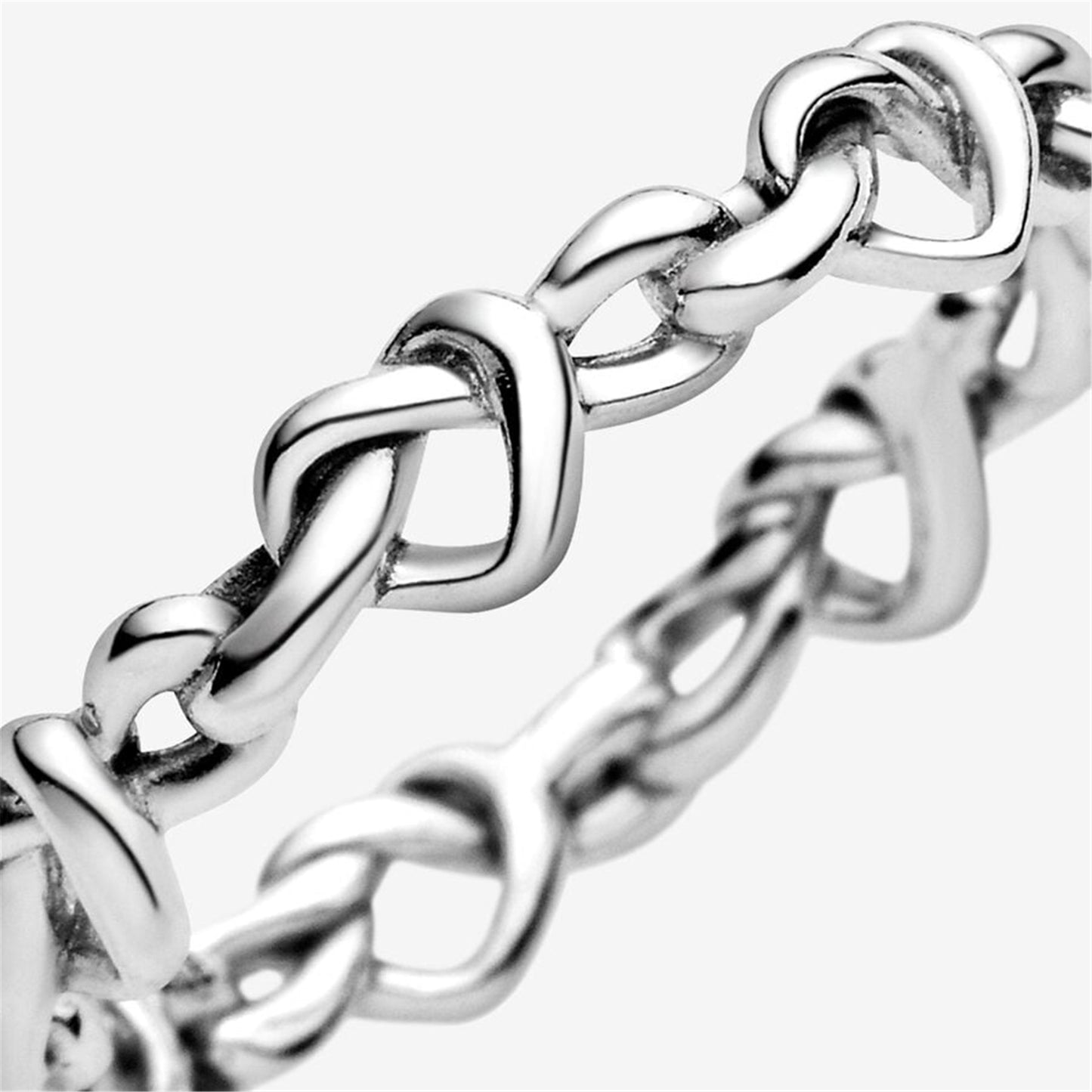 S925 Sterling Silver Knotted Hearts Ring